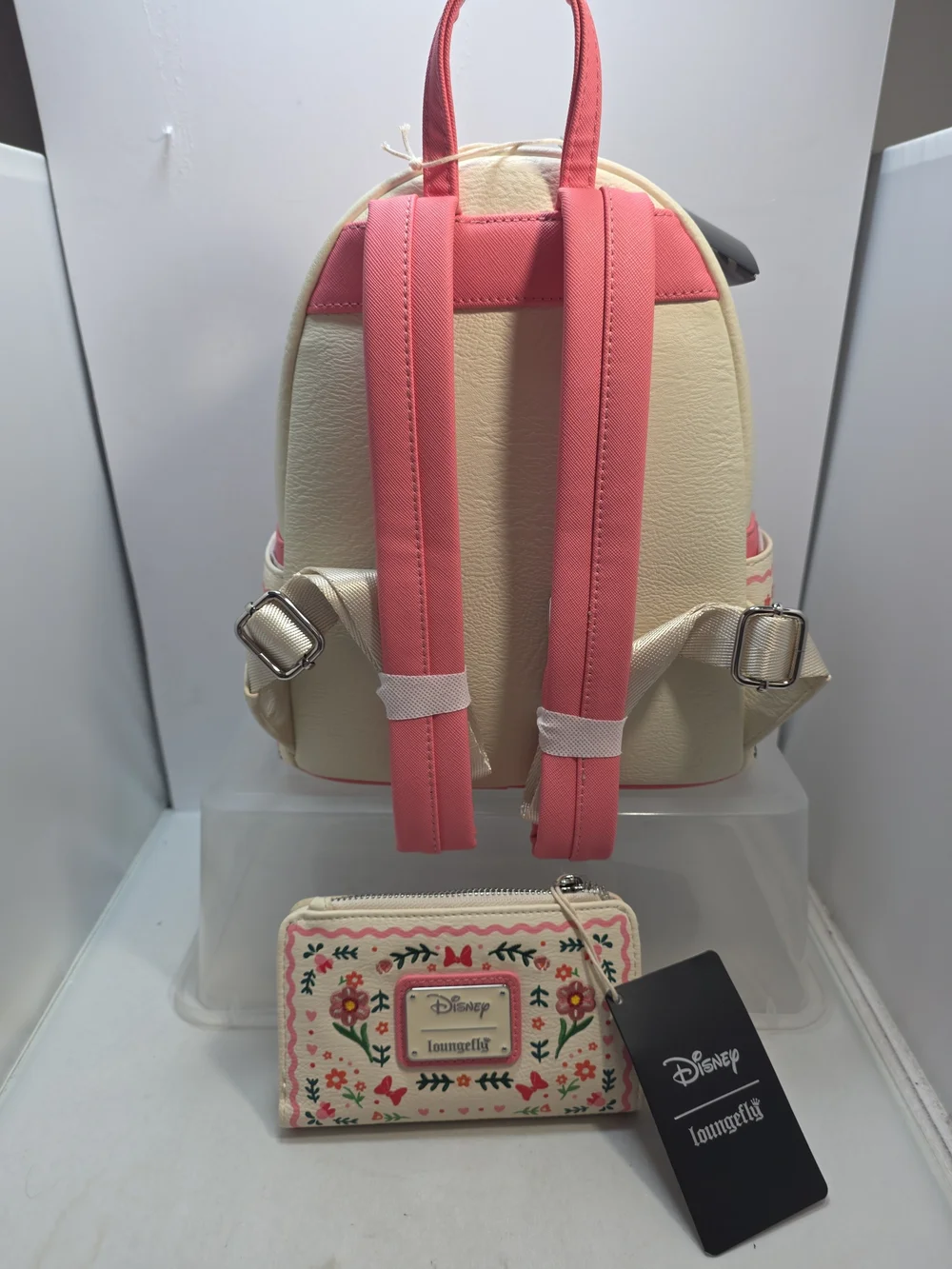 Loungefly Disney Minnie Mouse Floral Embroidered Mini Backpack & Wallet NWT